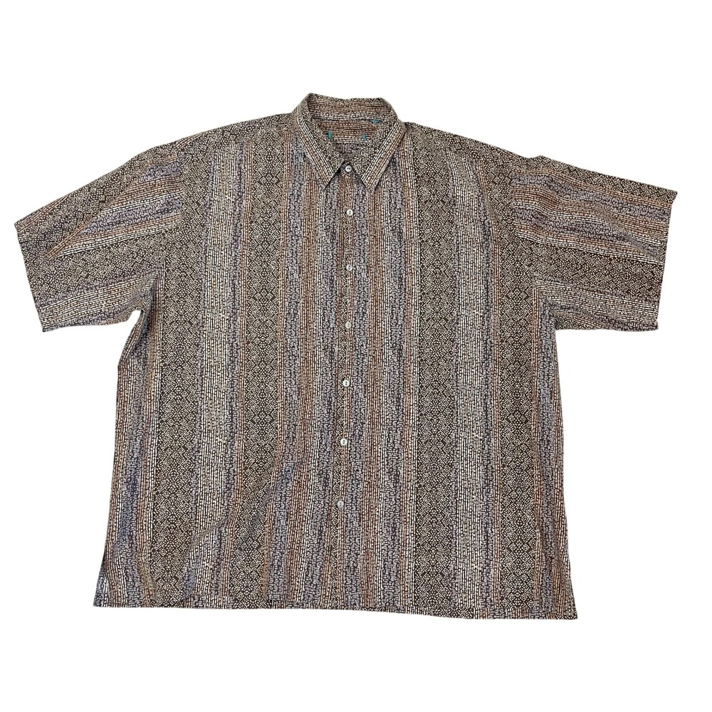 Tori Richard Hawaiian Mosaic Print Shirt Cotton Lawn Made in Hawaii Size 2XL